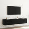 vidaXL - TV - Wandkasten - met - LED-verlichting - 2 - stuks - Zwart - Eiken - 80x35x31 - cm