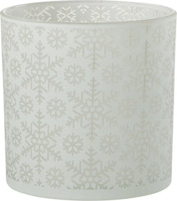 J-Line windlicht Sneeuw - glas - wit - large