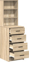 vidaXL - Highboard - Sonoma - Eik - 40x41x135 - cm - Geperst - Hout