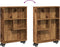 vidaXL - Opbergtrolley - smal - 48x13x68 - cm - bewerkt - hout - oud - houtkleurig