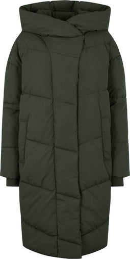 NOISY MAY NMTALLY L/S LONG JACKET - Dames Jas - Gewatteerd - Donkergroen - Maat S
