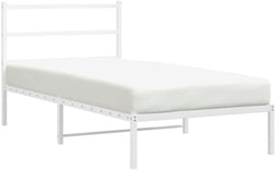 vidaXL - Bedframe - met - hoofdbord - metaal - wit - 100x200 - cm