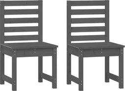 vidaXL - Tuinstoelen - 2 - st - 50x48x91,5 - cm - massief - grenenhout - grijs