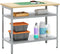 vidaXL - Werktafel - in - Grijs, - 100x55x85 - cm, - Van - Staal - en - Bewerkt - Hout