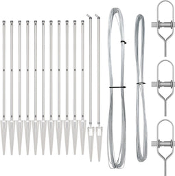 vidaXL - Fencepalen - met - Spike - 13 - stuks - Ø32 - mm - 160 - cm - Gegalvaniseerd - Staal