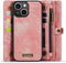 Caseme - Geschikt voor iPhone 15+ / 15 Plus - Vintage 2 in 1 portemonnee hoes - Lichtroze