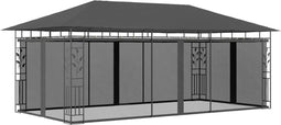 vidaXL - Prieel - met - klamboe - 6x3x2,73 - m - antraciet