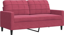 vidaXL - Tweezitsbank - 140 - cm - fluweel - wijnrood