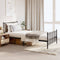 vidaXL - Bedframe - met - hoofd- - en - voeteneinde - metaal - zwart - 100x200 - cm
