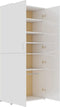 vidaXL - Schoenenkast - 80x39x178 - cm - bewerkt - hout - hoogglans - wit