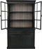 Buffetkast Provence - 130x48x215 - Zwart/grijs - Mangohout/ijzer/glas