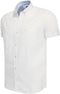 Cappuccino Italia Toscana - Heren Overhemd Korte Mouw - Stretch - Wit - Maat XL