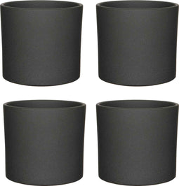 Mica Decorations Bloempot Era - Voordeelset van 4 bloempotten Keramiek rond grijs - 21 x Ø 23 cm