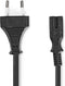 Nedis Stroomkabel - Euro Male - IEC-320-C7 - 2.00 m - Zwart