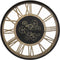 Wandklok mechanisme look zwart en hout ˜ 57cm
