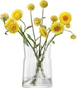 L.S.A. - Gio Line Kandelaar 18,5 cm met Kaars - Glas - Transparant -