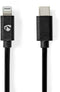 Nedis Lightning Kabel - USB 2.0 - Apple Lightning 8-Pins - USB-C Male - 1.00 m - Zwart