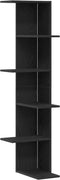 vidaXL - Wandhoekplank - Zwart - Eiken - 36,5x36,5x140 - cm - Bewerkt - Hout