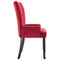 vidaXL - Eetkamerstoel - met - armleuningen - fluweel - rood