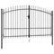 vidaXL - Poort - met - puntige - bovenkant - dubbel - 3x2 - m - staal - zwart
