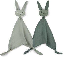 Nuuroo knuffeldoek konijn set van twee - groen