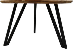 Tafel Fishbone Rond - ø140X76 - Naturel/zwart - Eiken/metaal