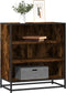 vidaXL - Dressoir - 68x35x76 - cm - bewerkt - hout - en - metaal - gerookt - eiken