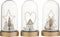 J-Line Stolp Hart/Boom/Ster+Led Hout/Glas Wit/Goud Assortiment Van 3