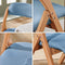 SoBuy Houten Klapstoel - Eetkamerstoel - Opvouwbaar met Zitkussen - Natuur/Blauw
