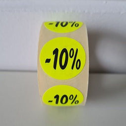 Klika - Etiket fluor geel 27mm -10% 500/rol - 30 stuks
