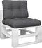 vidaXL - Palletkussens - 2 - st - stof - antracietkleurig