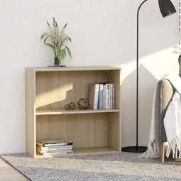 vidaXL Boekenkast met 2 schappen 80x30x76,5 cm spaanplaat sonoma eiken