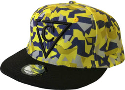 Capiche® Snapback Pet Heren – Gele Polygon – Geel & Zwart – Verstelbaar met Druksluiting – Sportcap – Baseball Cap – Mannen Cap – Polygon Pixel Pet