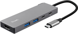 Trust Dalyx - USB-C Hub - 5 aansluitingen - Grijs