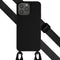 Selencia Hoesje Geschikt voor iPhone 15 Pro Max Hoesje Met Koord - Selencia Siliconen hoesje met afneembaar koord - Zwart