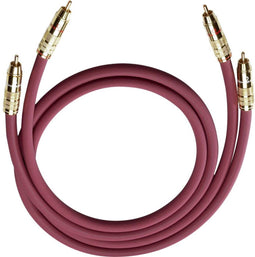 Oehlbach NF 214 Master Set - Audio Cinchkabel - 2 x 0,7 m - Bordeaux Rood (2 stuks)