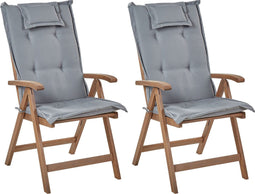 AMANTEA - Tuinstoel set van 2 - Donkerbruin - Acaciahout