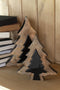 J-Line decoratie Kerstboom Puzzel - hout - zwart/naturel - medium
