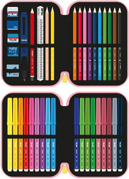 Dubbele etui Milan 19,5 x 13 x 5 cm Lila Fee