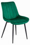Stoel SOSA - Groen Velvet, Zwarte Metalen Poten, Modern Design en Uitstekend Zitcomfort voor Woonkamer, Slaapkamer, Eetkamer of Kantoor, Max. 120 kg