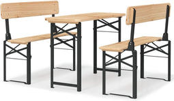 vidaXL - 3-delige - Biertafelset - inklapbaar - massief - vurenhout