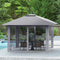 Coast Pop-Up Gazebo - Opvouwbare Partytent - Dubbel Dak Klamboe - Grijs (394 x 394 x 277 cm)