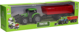 Tractor met Voorlader en Aanhanger 1:32