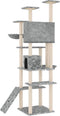 vidaXL - Kattenmeubel - met - sisal - krabpalen - 191 - cm - lichtgrijs