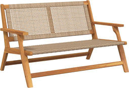 vidaXL - Tuinbank - Beige - 122x76x73,5 - cm - Massief - acaciahout