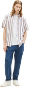 TOM TAILOR relaxed striped shirt - Heren Overhemd - Maat M - Kleur white navy red stripe