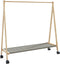 vidaXL - Kledingrek - met - schappen - en - wielen - 106x34x106,5 - cm - bamboe