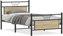 vidaXL - Bedframe - zonder - matras - hout - sonoma - eikenkleurig - 100x200 - cm