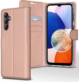 Accezz Hoesje Geschikt voor Samsung Galaxy A14 (4G) / A14 (5G) Hoesje Met Pasjeshouder - Accezz Wallet Softcase Bookcase - Rosé Goud