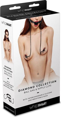 Ball gag met tepelklemmen Whipsmart - - Zwart